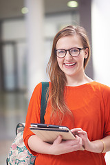 Image showing student girl with tablet computer