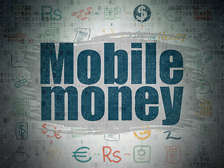 Image showing Currency concept: Mobile Money on Digital Paper background