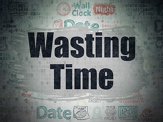 Image showing Time concept: Wasting Time on Digital Paper background