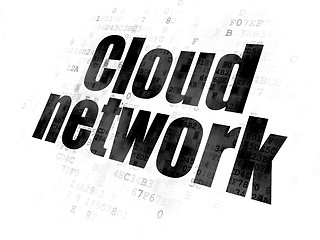 Image showing Cloud networking concept: Cloud Network on Digital background