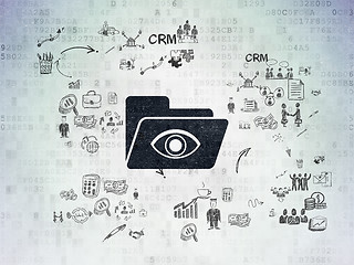 Image showing Finance concept: Folder With Eye on Digital Paper background