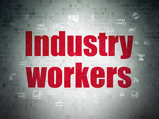 Image showing Manufacuring concept: Industry Workers on Digital Paper background