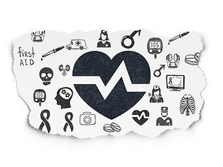 Image showing Healthcare concept: Heart on Torn Paper background