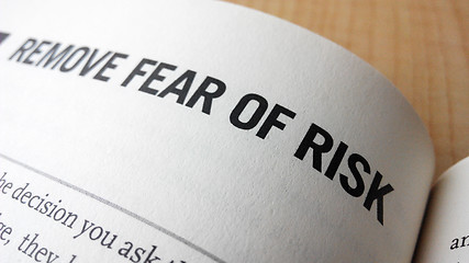 Image showing Fear of risk word on a book