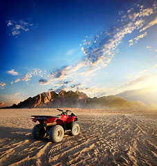 Image showing Quad bike in desert