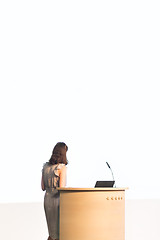 Image showing Business woman making business presentation.