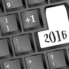 Image showing Computer Keyboard with Happy New Year 2016 Key