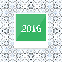Image showing 2016 in instant photo frames on abstract background