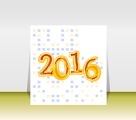Image showing Origami 2016 mandala on polka dots background