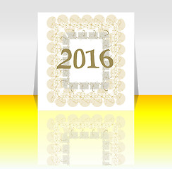 Image showing Happy new year 2016 symbol with calligraphic design on abstract background. 