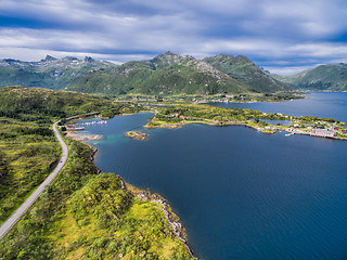 Image showing Scenic road on Lofoten islands