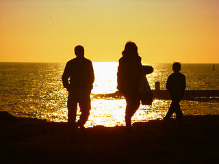 Image showing family at sunset
