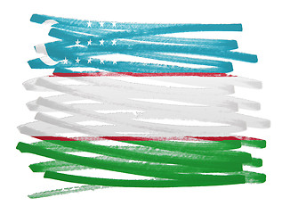 Image showing Flag illustration - Uzbekistan