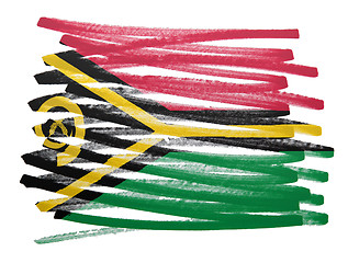 Image showing Flag illustration - Vanuatu