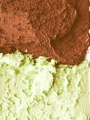 Image showing Retro looking Mint chocolate ice cream