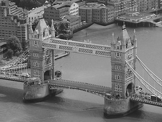 Image showing Black and white Aerial view of London