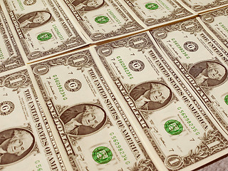 Image showing Retro look Dollar notes 1 Dollar