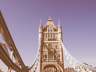 Image showing Retro looking Tower Bridge in London