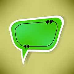 Image showing Green Paper Speech Bubble