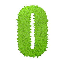 Image showing Number 0 consisting of green leaves