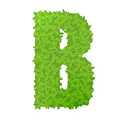 Image showing Uppecase letter B consisting of green leaves