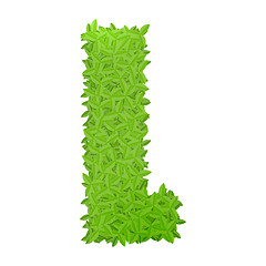 Image showing Uppecase letter L consisting of green leaves