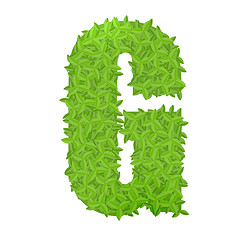 Image showing Uppecase letter G consisting of green leaves