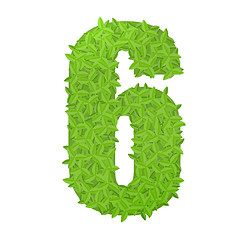 Image showing Number 6 consisting of green leaves