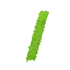 Image showing Slash sign consisting of green leaves