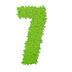 Image showing Number 7 consisting of green leaves