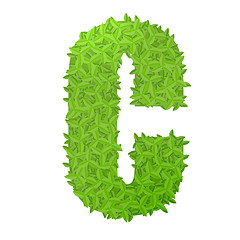 Image showing Uppecase letter C consisting of green leaves