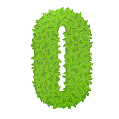 Image showing Uppecase letter O consisting of green leaves