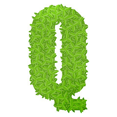 Image showing Uppecase letter Q consisting of green leaves