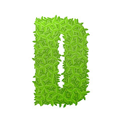 Image showing Uppecase letter D consisting of green leaves