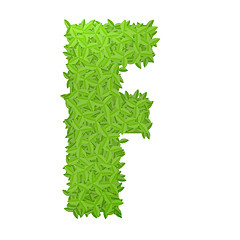 Image showing Uppecase letter F consisting of green leaves