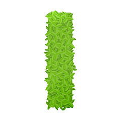 Image showing Uppecase letter I consisting of green leaves