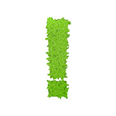 Image showing Exclamation sign consisting of green leaves