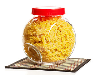 Image showing Pasta in glass pot