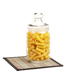 Image showing Pasta in glass pot