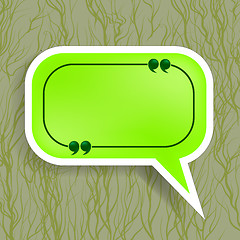 Image showing Green Paper Speech Bubble