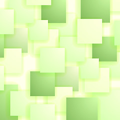 Image showing Set of Green Squares. Squares Pattern