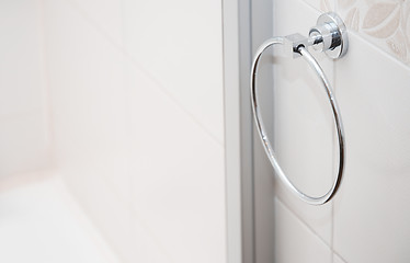 Image showing Towel holder in bathroom