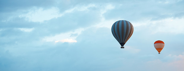 Image showing Air balloons in blue sky