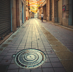 Image showing Tossa de Mar, early morning on the streets in historical part of