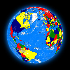 Image showing Northern hemisphere on planet Earth