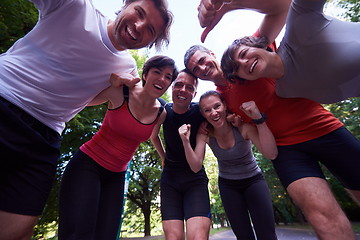 Image showing jogging people group have fun