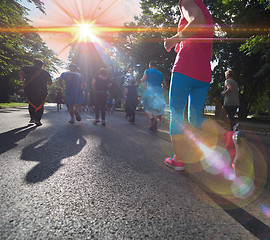 Image showing people group jogging