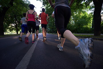 Image showing people group jogging