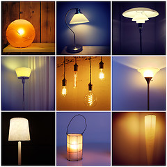 Image showing Different styles of modern lamps