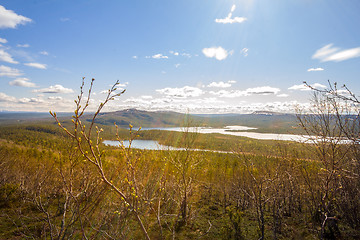 Image showing Spectacular views of  valley taiga river